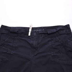 Calvin Klein Jeans Casual Button Zip Dark Wash Chino Shorts Womens Size 14 Black